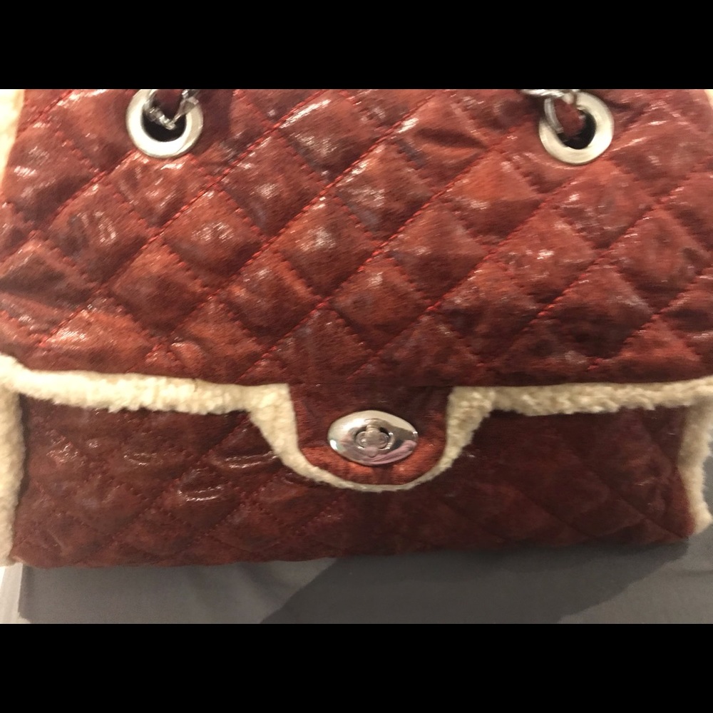 Steve Madden quilted bag silver chain link